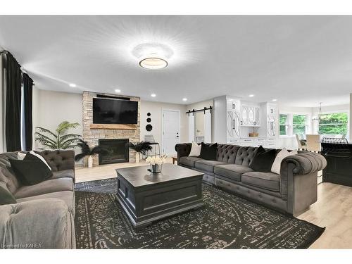 437 Otty Lake Sideroad Road, Perth, ON - Indoor Photo Showing Living Room With Fireplace