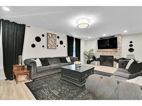 437 Otty Lake Sideroad Road, Perth, ON - Indoor Photo Showing Living Room With Fireplace