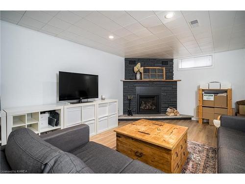 169 Belmont Avenue, Kingston, ON - Indoor Photo Showing Living Room With Fireplace