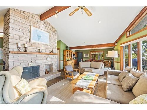 61 B Jw Lane, Rideau Lakes, ON - Indoor Photo Showing Living Room With Fireplace