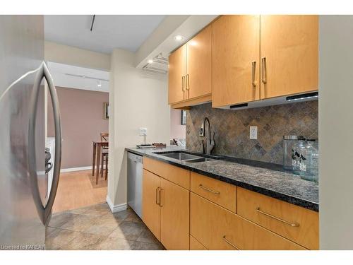 1102-165 Ontario Street, Kingston, ON - Indoor Photo Showing Kitchen With Double Sink