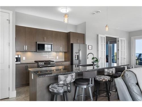 501-130 Water Street, Gananoque, ON - Indoor Photo Showing Kitchen With Upgraded Kitchen