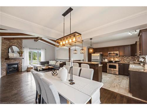 1311 Ritchie Road, Perth Road Village, ON - Indoor Photo Showing Dining Room With Fireplace