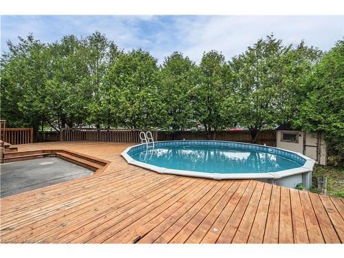 33 Balmoral Court, Kingston, ON - Outdoor With Above Ground Pool With Deck Patio Veranda With Backyard