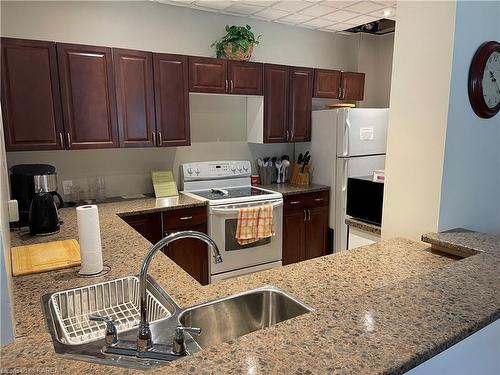 208-120 Barrett Court, Kingston, ON - Indoor Photo Showing Kitchen With Double Sink