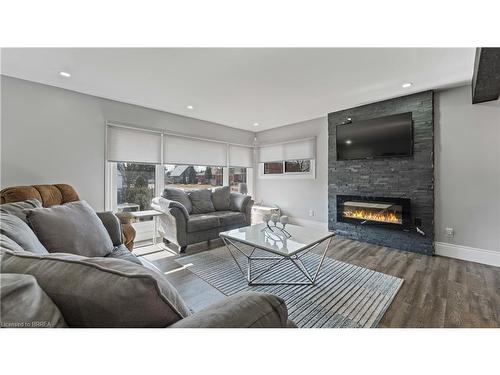 44 Albemarle Street, Brantford, ON - Indoor Photo Showing Living Room With Fireplace