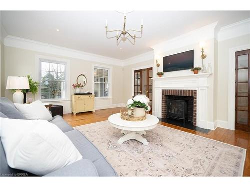 443 Bishopsgate Road, Burford, ON - Indoor Photo Showing Living Room With Fireplace