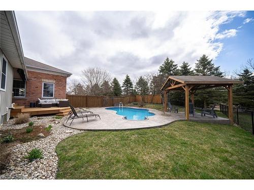 443 Bishopsgate Road, Burford, ON - Outdoor With In Ground Pool With Deck Patio Veranda