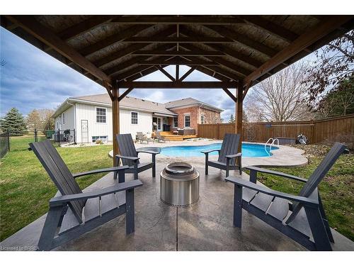 443 Bishopsgate Road, Burford, ON - Outdoor With In Ground Pool With Deck Patio Veranda With Exterior