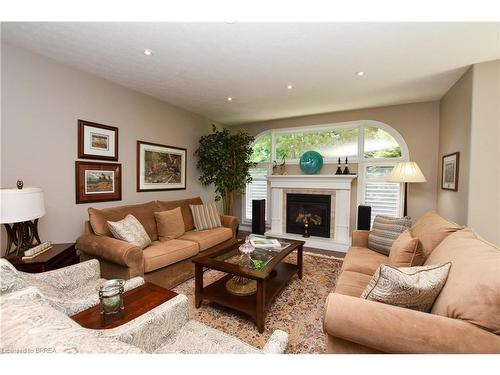 51 Queensway Drive, Brantford, ON - Indoor Photo Showing Living Room With Fireplace