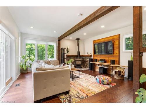 47 Burlington Street, Harrisburg, ON - Indoor Photo Showing Living Room With Fireplace