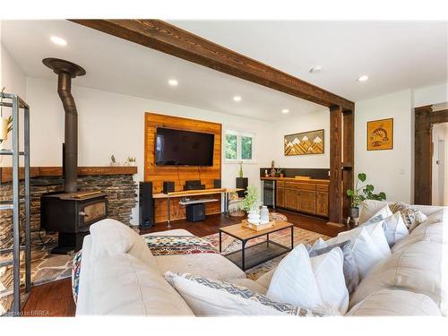 47 Burlington Street, Harrisburg, ON - Indoor Photo Showing Living Room With Fireplace