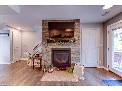 52 River Drive, Port Dover, ON - Indoor Photo Showing Living Room With Fireplace