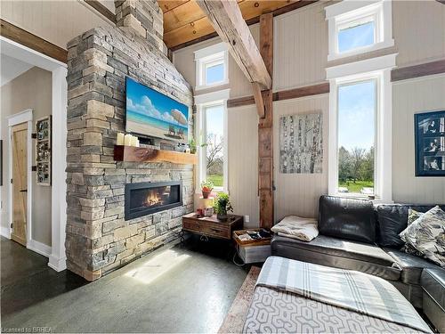 95 River Road, Paris, ON - Indoor Photo Showing Living Room With Fireplace