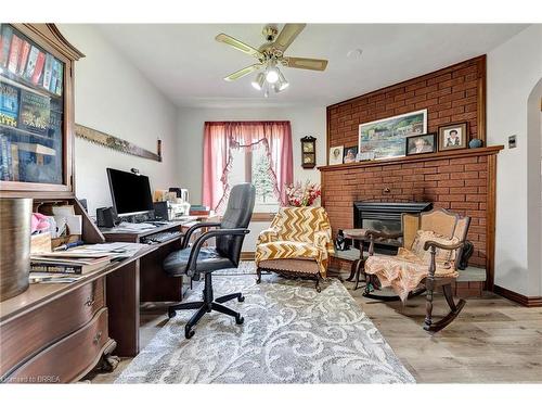 16 Broadview Drive, Burford, ON - Indoor Photo Showing Office With Fireplace