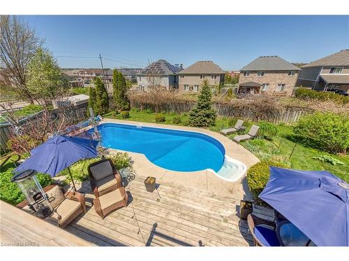 55 Lovell Crescent, Brantford, ON - Outdoor With In Ground Pool With Deck Patio Veranda With Backyard
