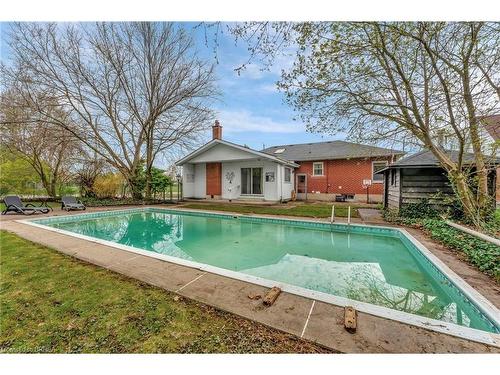73 Franklin Street, Brantford, ON - Outdoor With In Ground Pool With Backyard