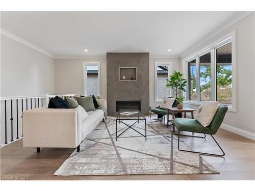 107 Judd Drive, Simcoe, ON - Indoor Photo Showing Living Room With Fireplace