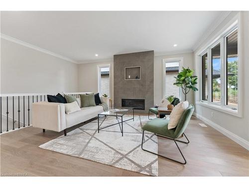 107 Judd Drive, Simcoe, ON - Indoor Photo Showing Living Room With Fireplace