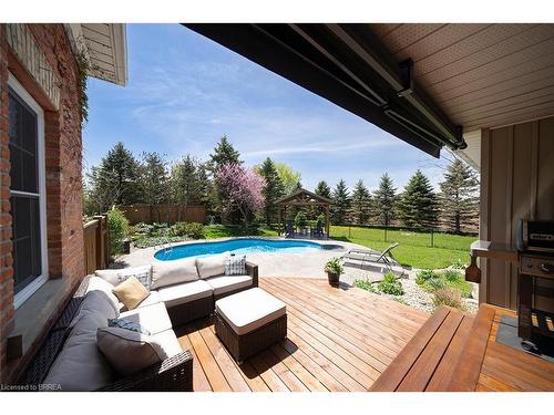 443 Bishopsgate Road, Burford, ON - Outdoor With In Ground Pool With Deck Patio Veranda With Backyard With Exterior