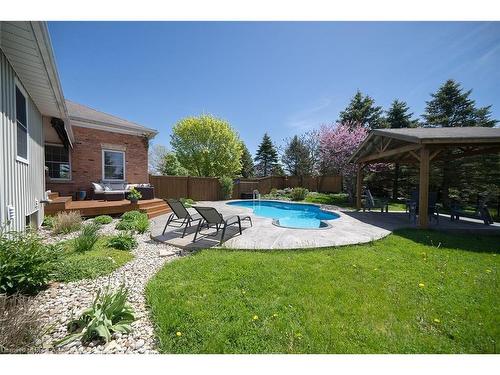 443 Bishopsgate Road, Burford, ON - Outdoor With In Ground Pool With Deck Patio Veranda With Backyard