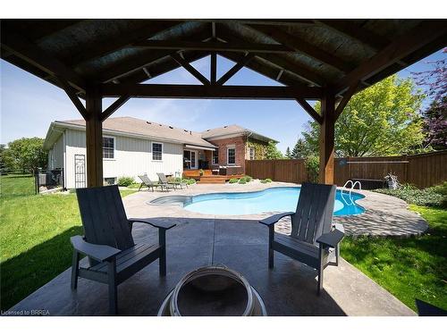 443 Bishopsgate Road, Burford, ON - Outdoor With In Ground Pool With Deck Patio Veranda With Backyard With Exterior