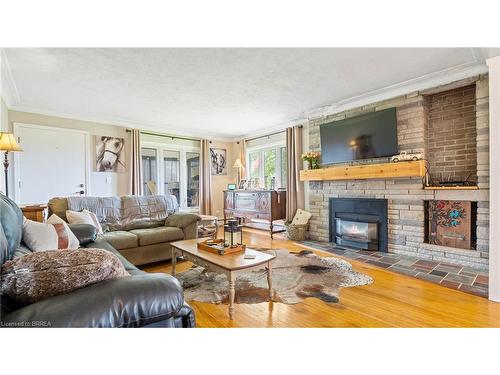 1039 St John'S Road W, Walsh, ON - Indoor Photo Showing Living Room With Fireplace