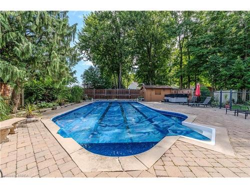 16 Camrose Drive, Brantford, ON - Outdoor With In Ground Pool With Deck Patio Veranda With Backyard