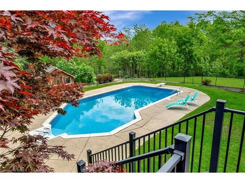 25 Russell Crescent, St. George, ON - Outdoor With In Ground Pool With Backyard