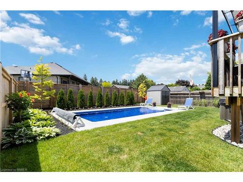 160 Oak Street, Simcoe, ON - Outdoor With In Ground Pool With Backyard