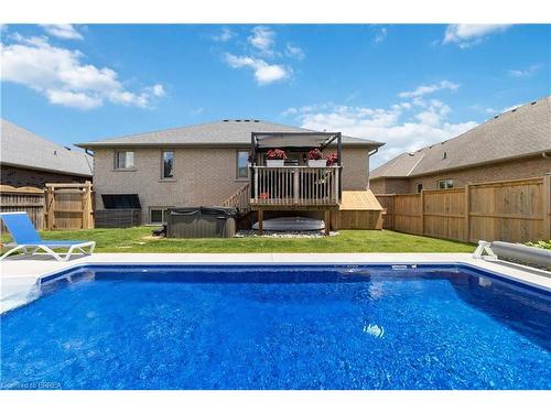 160 Oak Street, Simcoe, ON - Outdoor With In Ground Pool With Deck Patio Veranda With Backyard