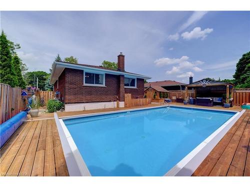 28 Allanton Boulevard, Brantford, ON - Outdoor With In Ground Pool With Deck Patio Veranda With Backyard