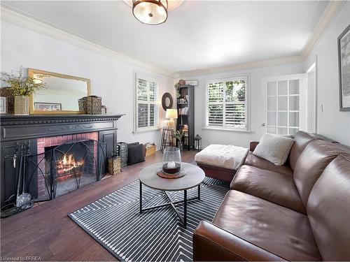36 Elm Street, Brantford, ON - Indoor Photo Showing Living Room With Fireplace