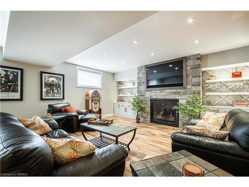 49 Ruijs Boulevard, Brantford, ON - Indoor Photo Showing Living Room With Fireplace