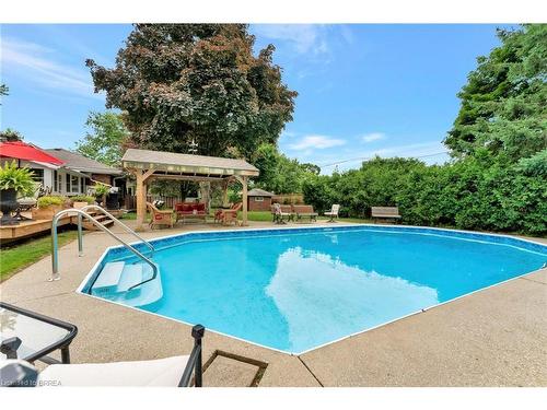 166 St George Street, Brantford, ON - Outdoor With In Ground Pool With Backyard