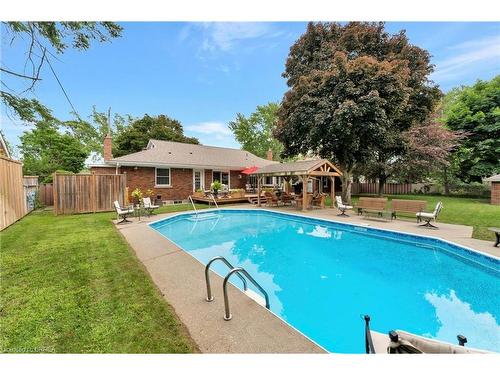 166 St George Street, Brantford, ON - Outdoor With In Ground Pool With Backyard