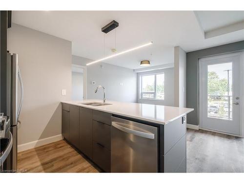 202-34 Norman Street, Brantford, ON - Indoor Photo Showing Kitchen With Double Sink