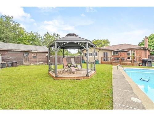 49 Wiltshire Drive, Brantford, ON - Outdoor With In Ground Pool With Deck Patio Veranda With Backyard