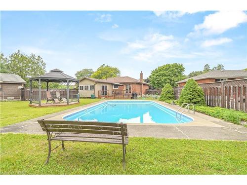 49 Wiltshire Drive, Brantford, ON - Outdoor With In Ground Pool With Deck Patio Veranda With Backyard