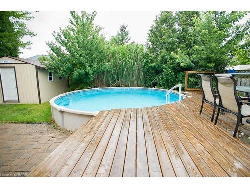 23 Garners Lane, Brantford, ON - Outdoor With Above Ground Pool With Deck Patio Veranda With Backyard