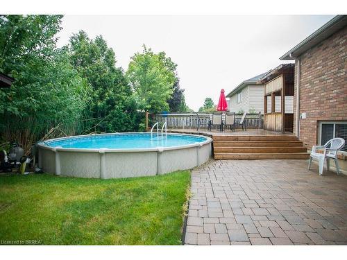 23 Garners Lane, Brantford, ON - Outdoor With Above Ground Pool With Backyard