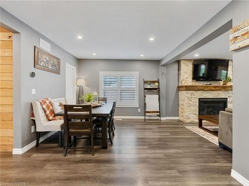 233 Oakland Road, Scotland, ON - Indoor Photo Showing Dining Room With Fireplace