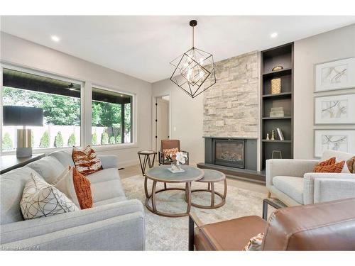 145 Parkside Drive, Brantford, ON - Indoor Photo Showing Living Room With Fireplace