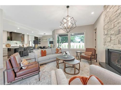 145 Parkside Drive, Brantford, ON - Indoor Photo Showing Living Room With Fireplace