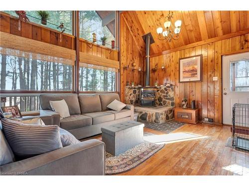 250 Radical Road, Simcoe, ON - Indoor Photo Showing Living Room With Fireplace