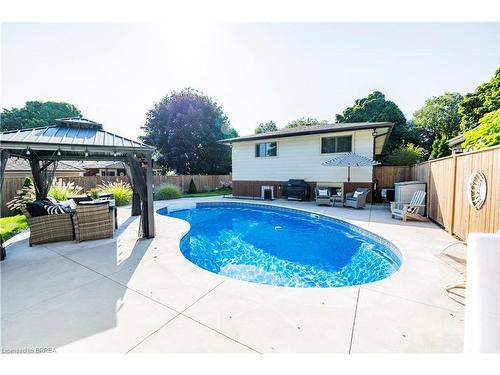 2 Spartan Drive, Brantford, ON - Outdoor With In Ground Pool With Deck Patio Veranda With Backyard