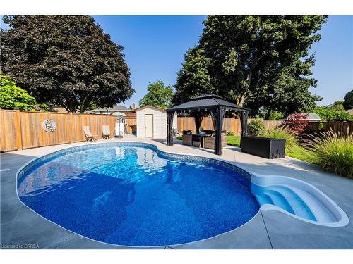 2 Spartan Drive, Brantford, ON - Outdoor With In Ground Pool With Backyard