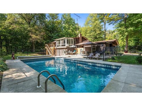 12 Campbell Farm Road, Brantford, ON - Outdoor With In Ground Pool With Deck Patio Veranda