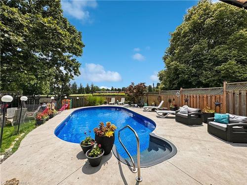 41 Varadi Avenue, Brantford, ON - Outdoor With In Ground Pool With Backyard