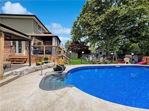 41 Varadi Avenue, Brantford, ON - Outdoor With In Ground Pool With Deck Patio Veranda